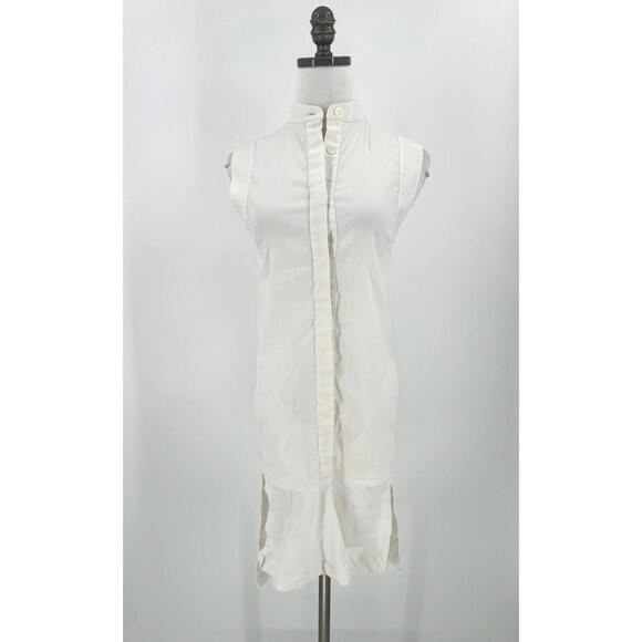 Dresses & Skirts - Zero + Maria Cornejo White Sleeveless Button Shift Tunic Dress Sz 2